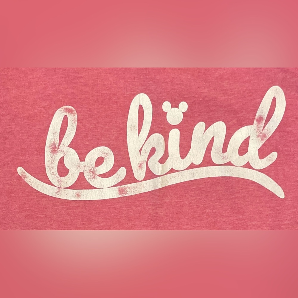 Mickey Mouse Silhouette  'Be Kind' Pink T-Shirt Size XL - Picture 4 of 4